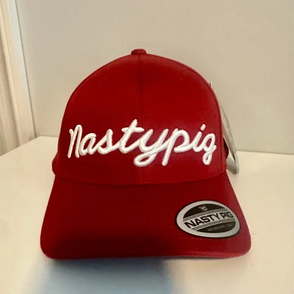 Nasty Pig Bro Cap Fitted Red S/M NWT - Picture 1 of 5